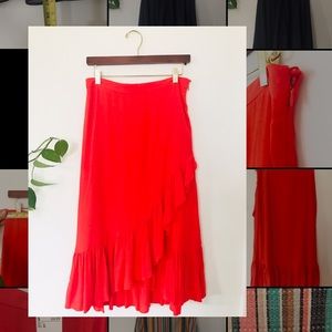 Hot Red Ruffled Skirt
